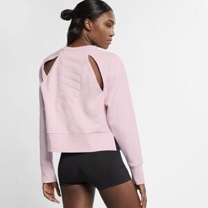 Nike Dry Crew GRX Versa Cropped Crew Sweatshirt Graphic Cutouts on Back Pink S